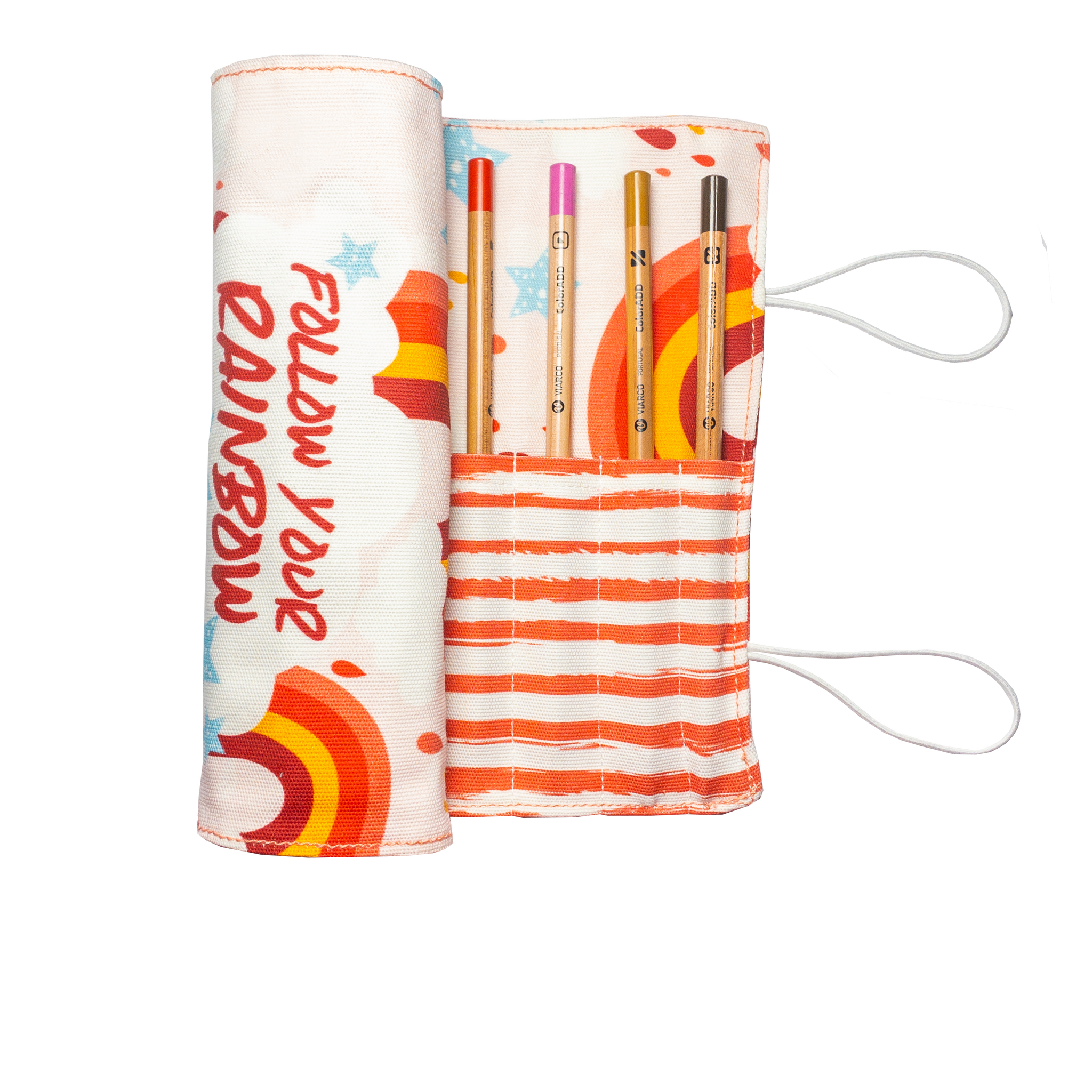 Pink Rainbow Long Pencil Case